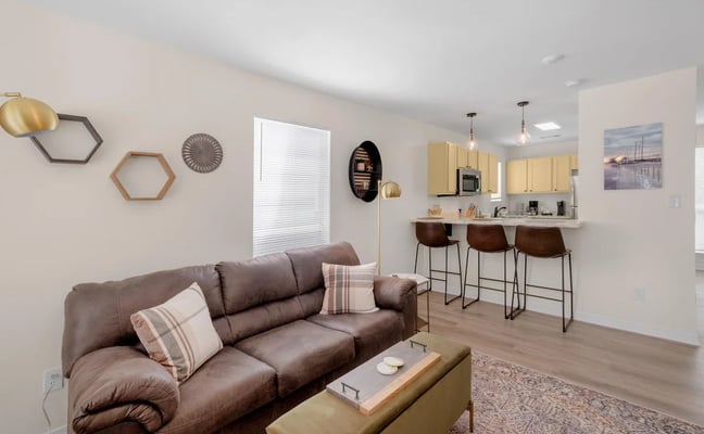Northern Sandpiper Open-Plan Living Room And Kitchen With Modern Furnishings